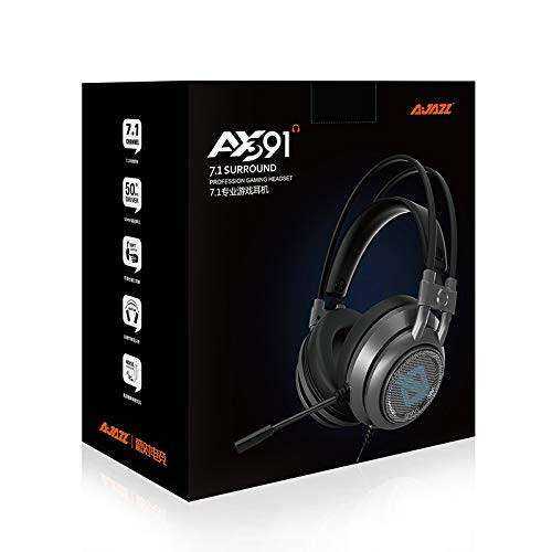 Ajazz AX391 Wired Gaming Headset Game Earphone Computer Headphones with Microphone Led Light Headphones for Computer PC Laptop (Black & Orange)