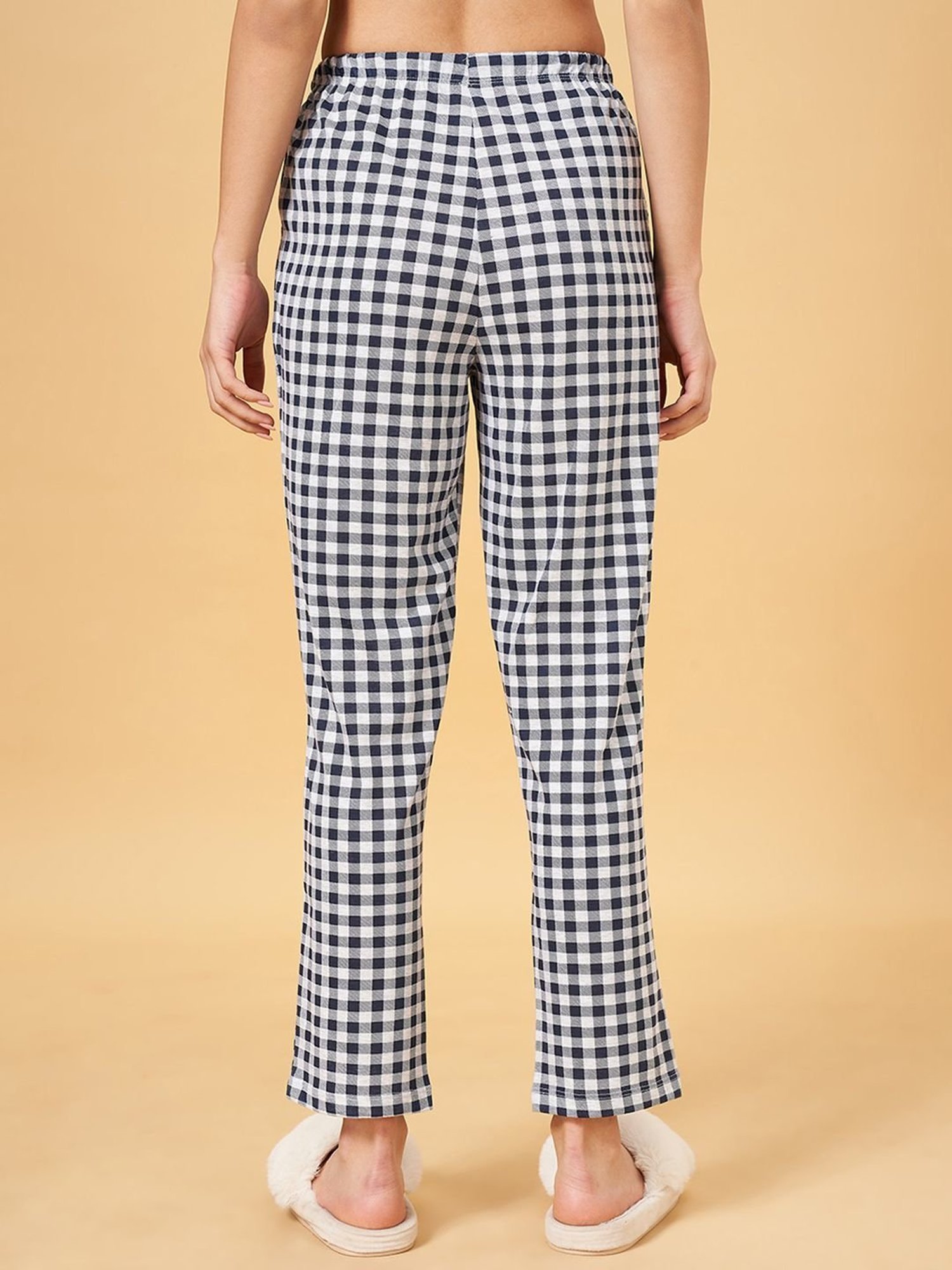 Dreamz by Pantaloons Navy Cotton Chequered Pyjamas