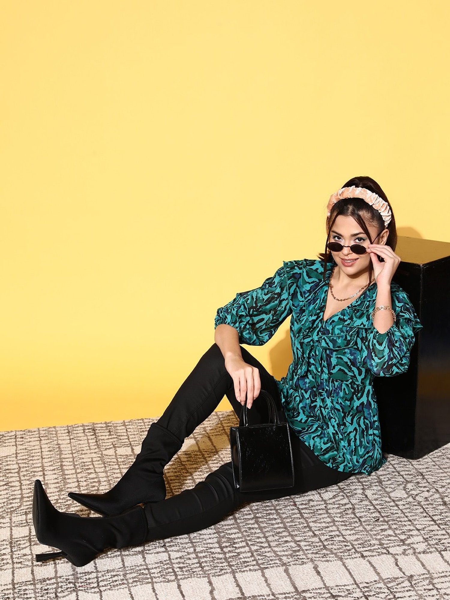 Melon by PlusS Green Printed Top