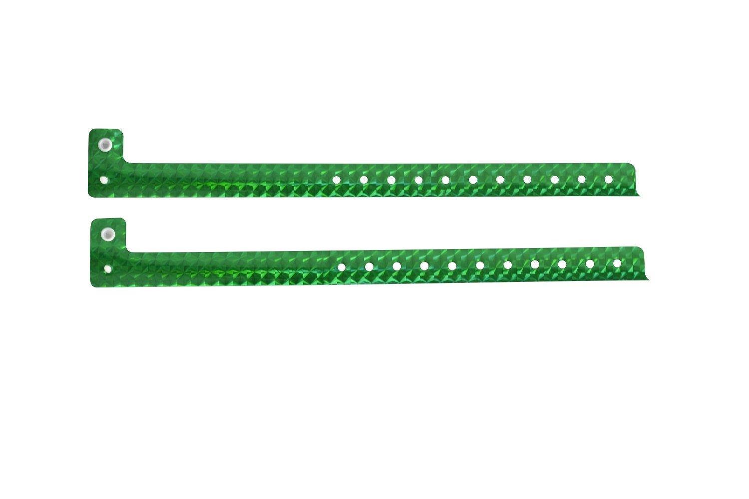 Ouchan Holographic Wristbands Green - 500 Pack Plastic Wristbands for Events Club Music Meeting Party