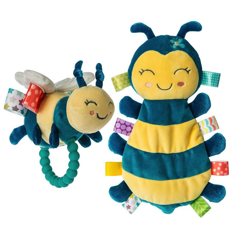 Mary Meyer Fuzzy Buzzy Bee Taggies Set - Fuzzy Buzzy Bee Lovey & Teether Rattle