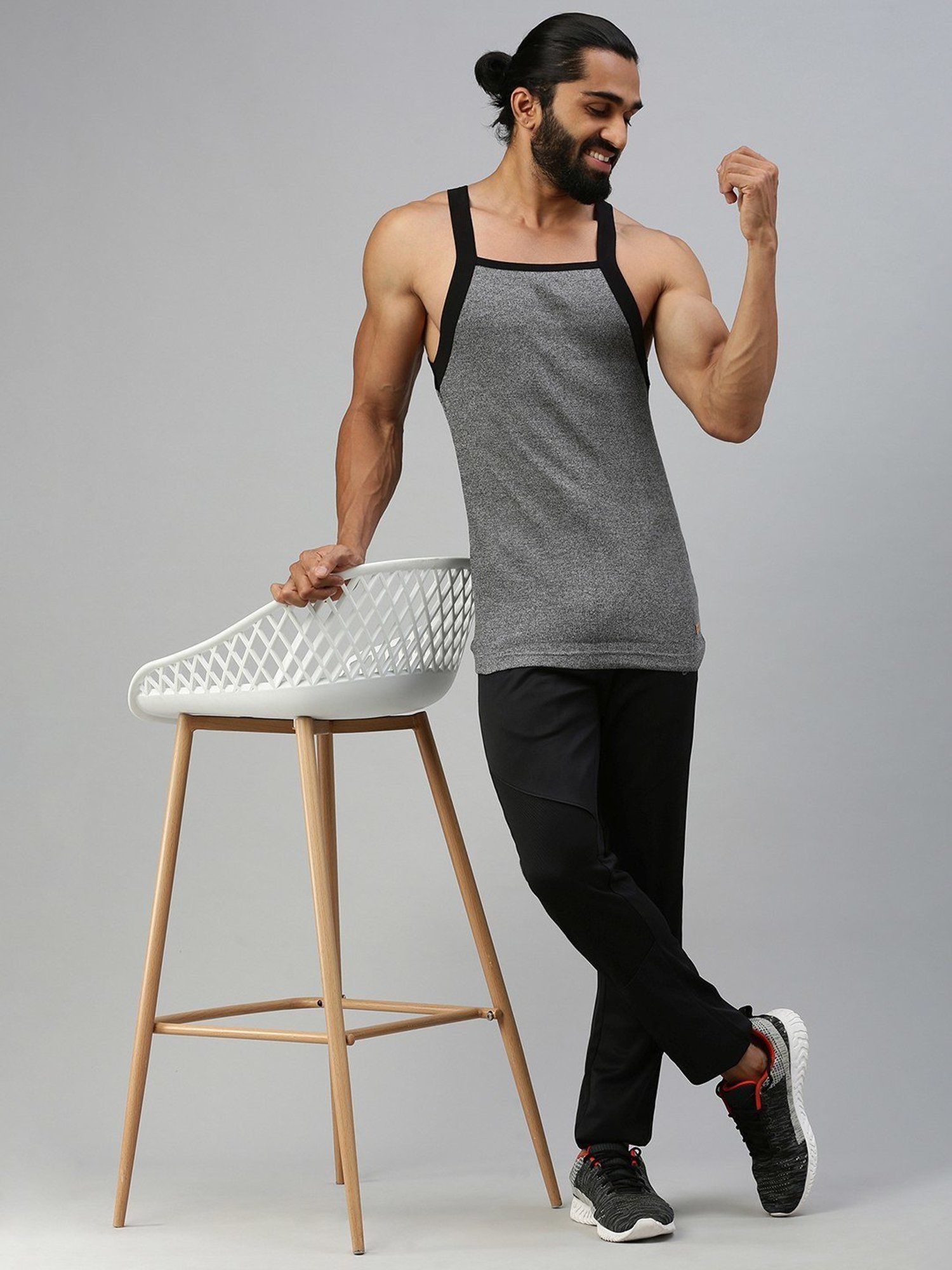 Zoiro Black Jaspe & Black Jaspe Regular Fit Vest - Pack Of 2