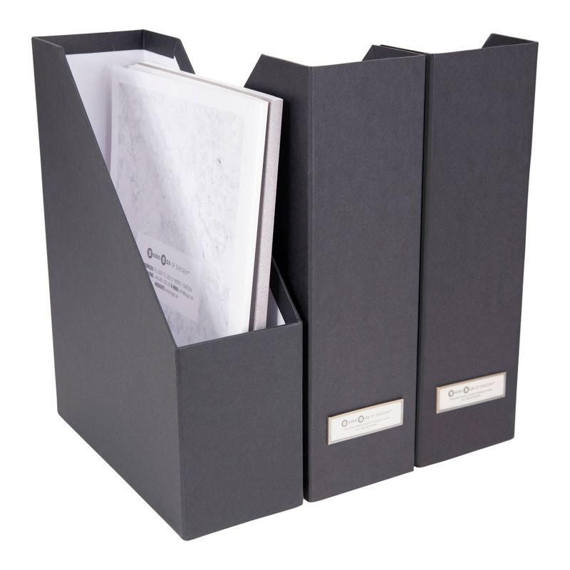 Set of 3 Viktoria Magazine File Dark Gray - Bigso Box of Sweden