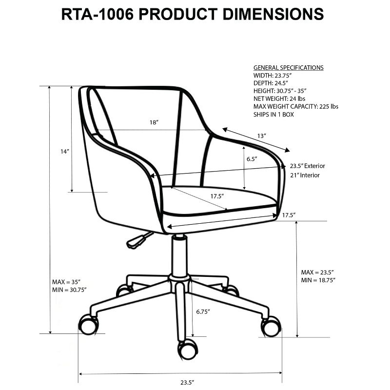 Comfy and Classy Home Office Chair- Beige- Techni Mobili