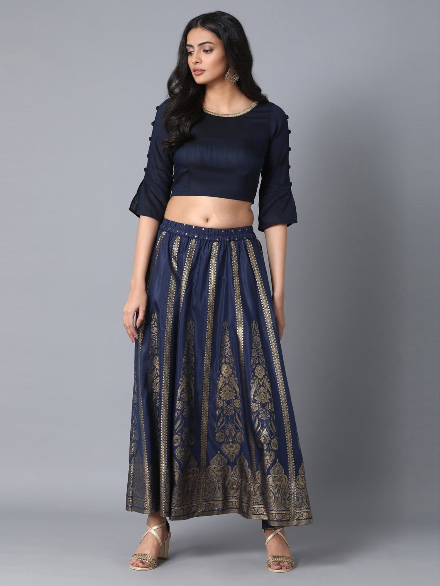 Elleven Navy Printed Skirt