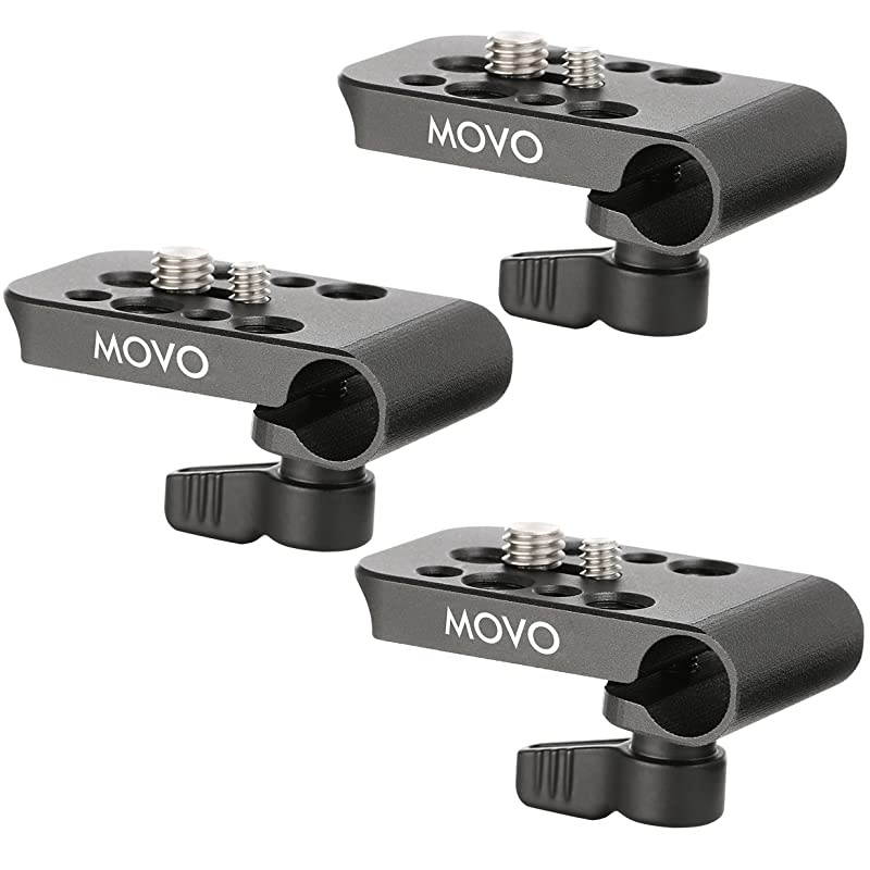 CAB1000 15mm Modular Rod Clamp Adapter Mounts Cameras Monitors Recorders to Rigs with Multiple 25 and 375 Male Female Mounting Threads 3 Pack