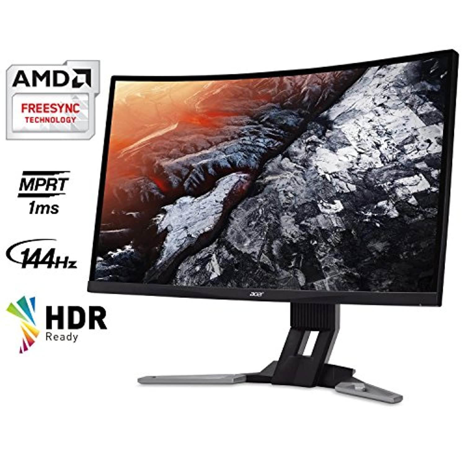 Acer XZ321QU bmijpphzx 31.5" Curved WQHD (2560 x 1440) Monitor with AMD FREESYNC Technology | 1ms | 144Hz Refresh | HDR Ready | (Display Port, Mini Display Port  and  2 x HDMI Ports),Bl (UM.JX1AA.003)
