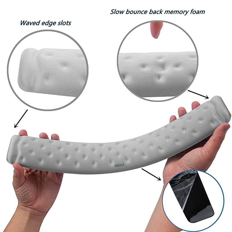 Memory Foam Mouse & Keyboard Wrist Rest Support Pad Cushion Set for Computer, Laptop, Office Work, PC Gaming - Massage Holes Design - Easy Typing Wrist Pain Relief (Aquamarine Bundle)