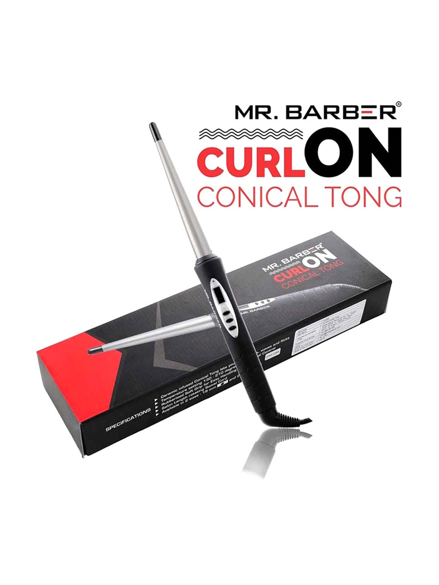 Mr. Barber Curl On CN-19 Conical Tong (Black)