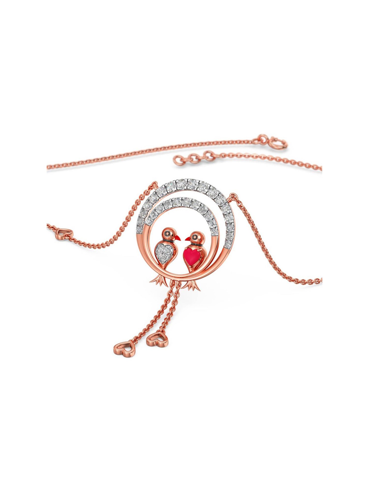 Mia by Tanishq 14 Karat Yellow Gold Two to Tango Diamond Necklace