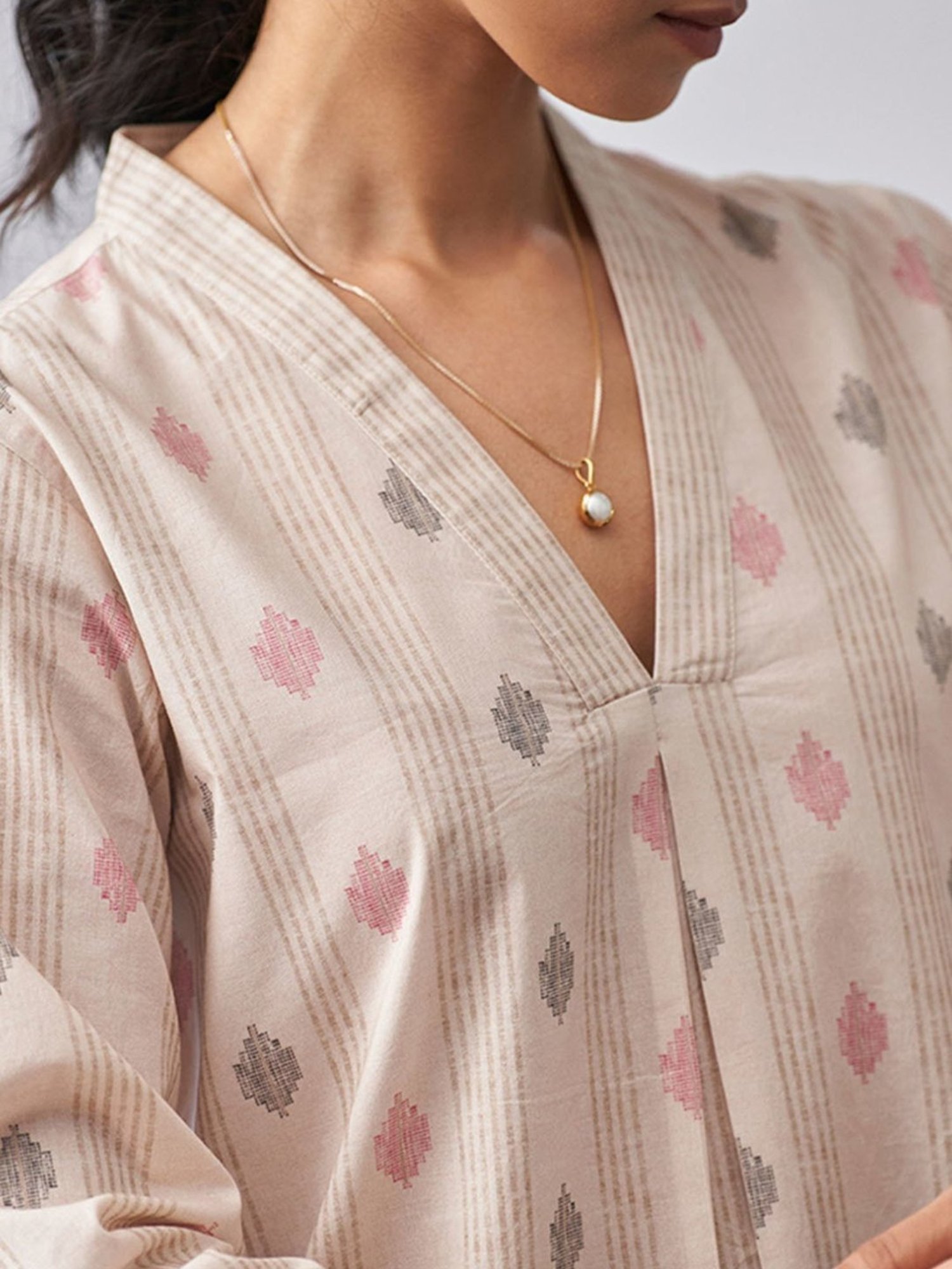 Ganga Fashions Beige Premium Cotton Co-ord Set