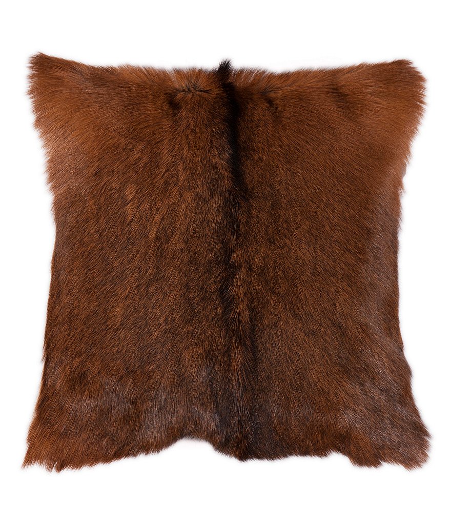 HiEnd Accents Axed Goat Fur Pillow