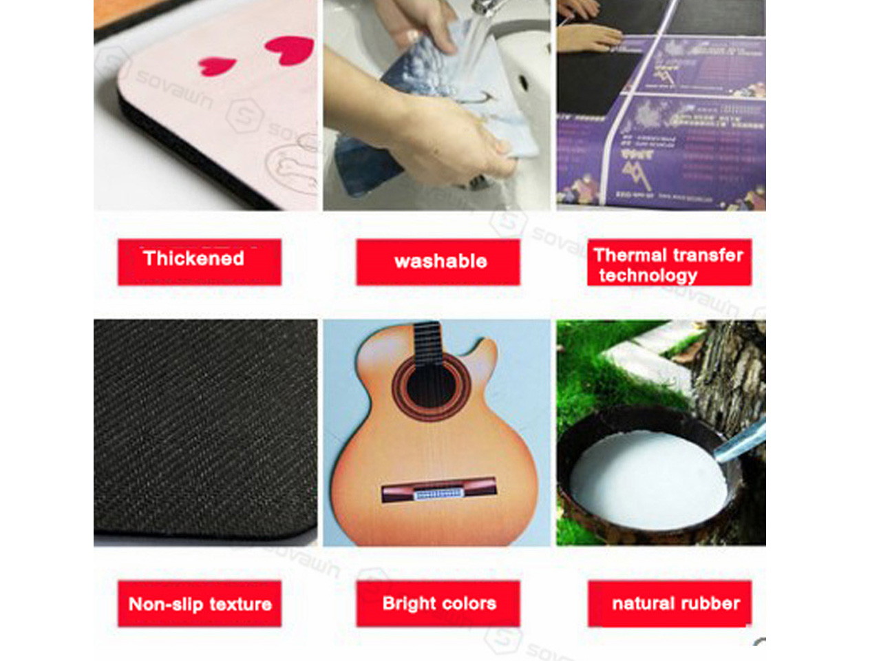 Name: Guitar Shape Mouse Pad Dimensions:  220*180*2(mm)  Material: natural rubber + fine cloth[] Style: a variety of optional Thickness: 2mm Edge processing: Without seaming Summary: natural rubber +