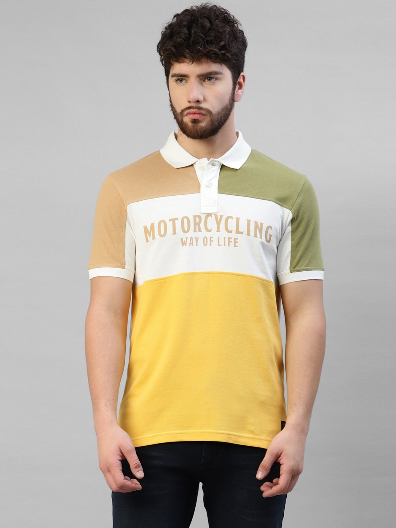 Royal Enfield Yellow Regular Fit Polo T-Shirt
