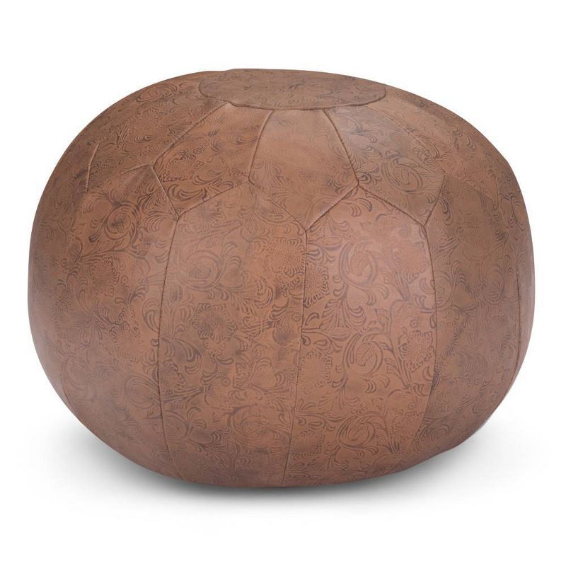 Rogen Round Pouf Brown - WyndenHall
