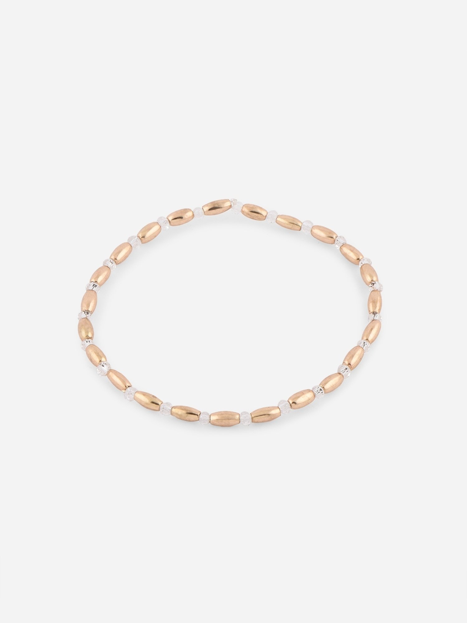 ToniQ Beads Golden Casual Bracelet for Women - Set of 10