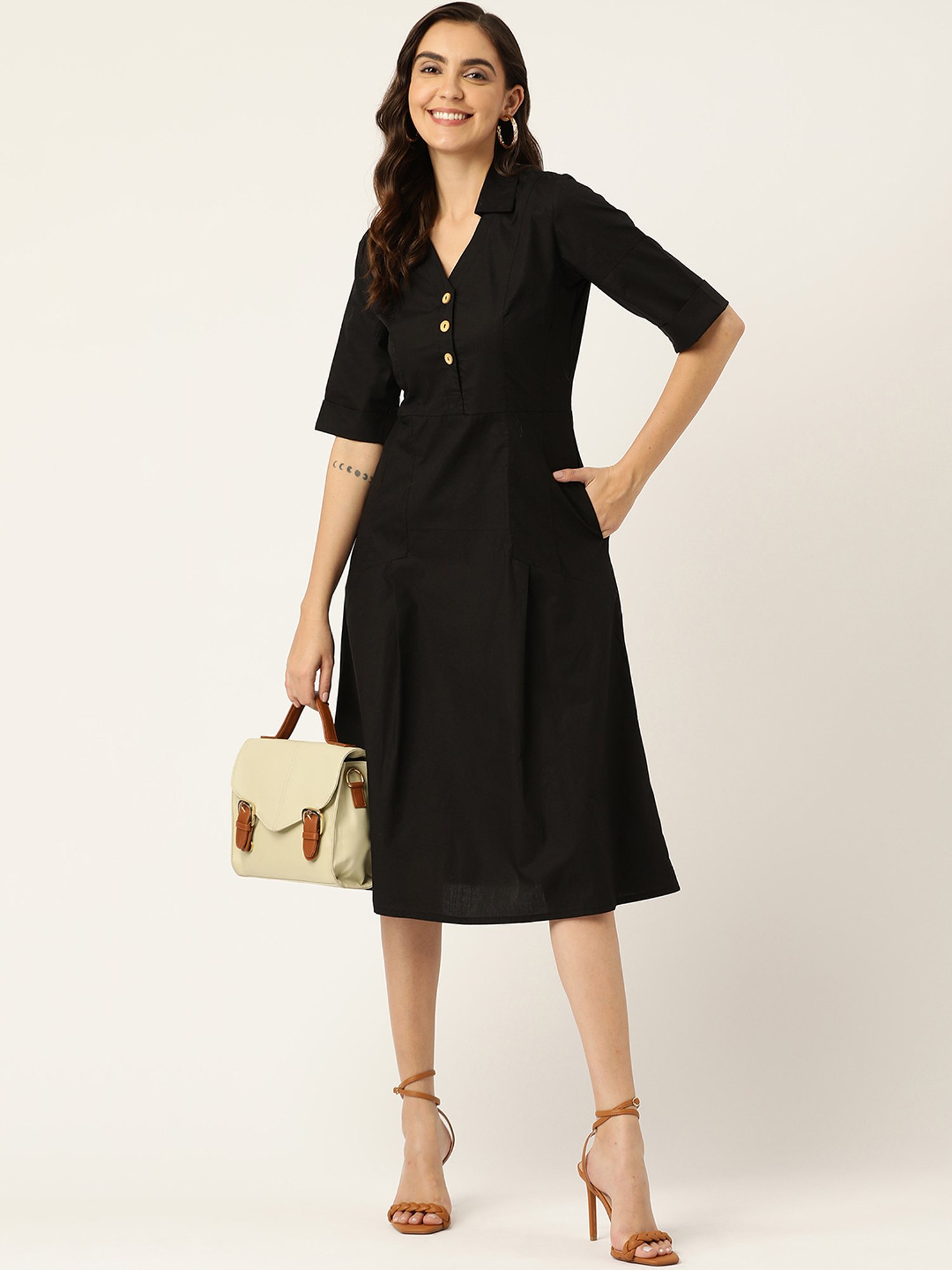 BRINNS Black Midi Dress