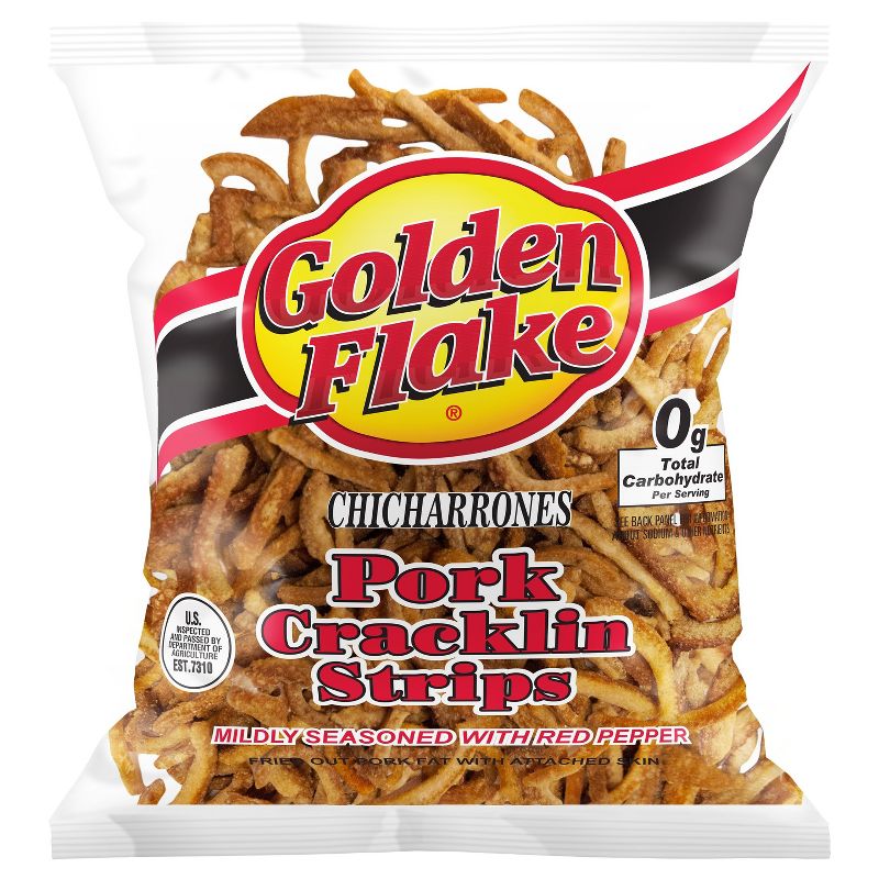 Golden Flake Chicharrones Pork Cracklin Strips - 3.5oz