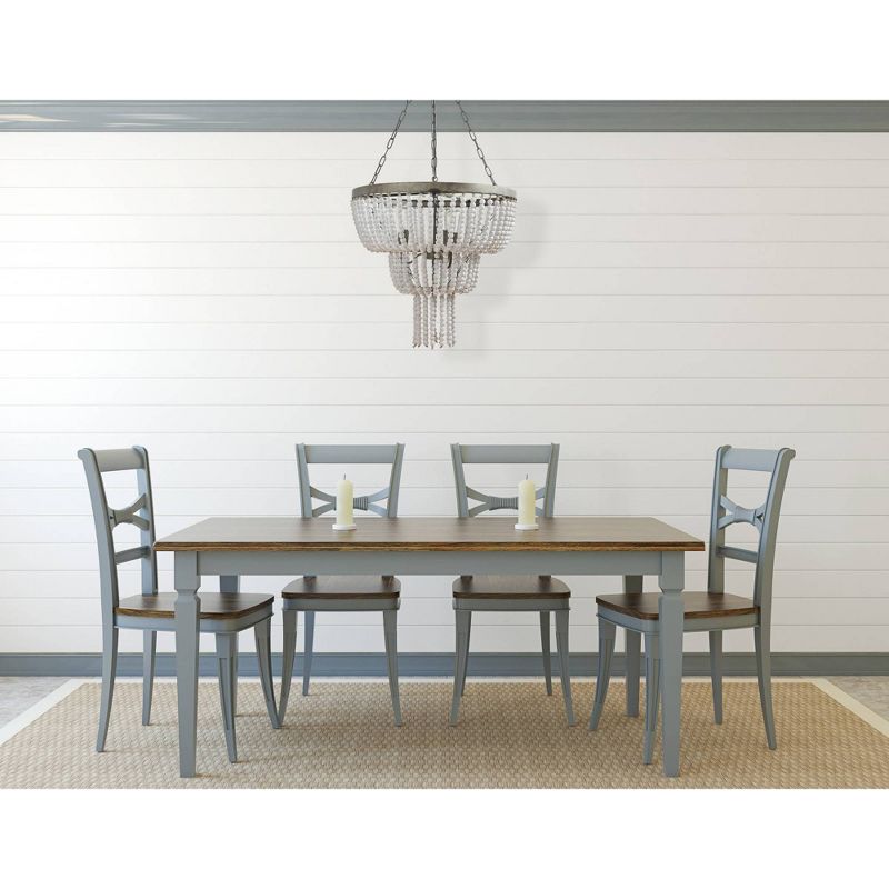 Metal Pendant Ceiling Light with White Wood Beads - 3R Studios