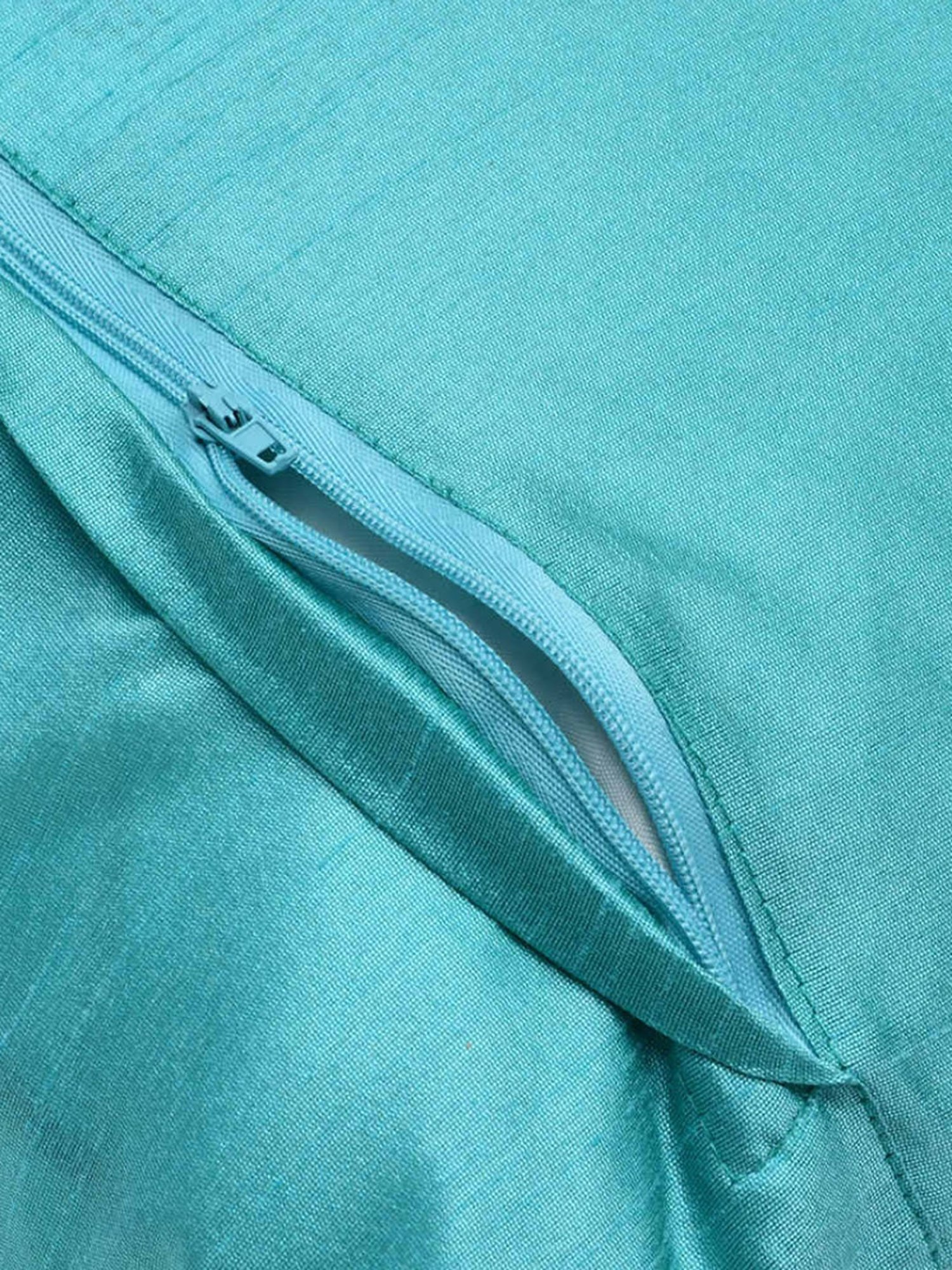 @home by Nilkamal Abstract Dupion Cushion Cover|Pack of 1|16 x 16 inches|White & Blue