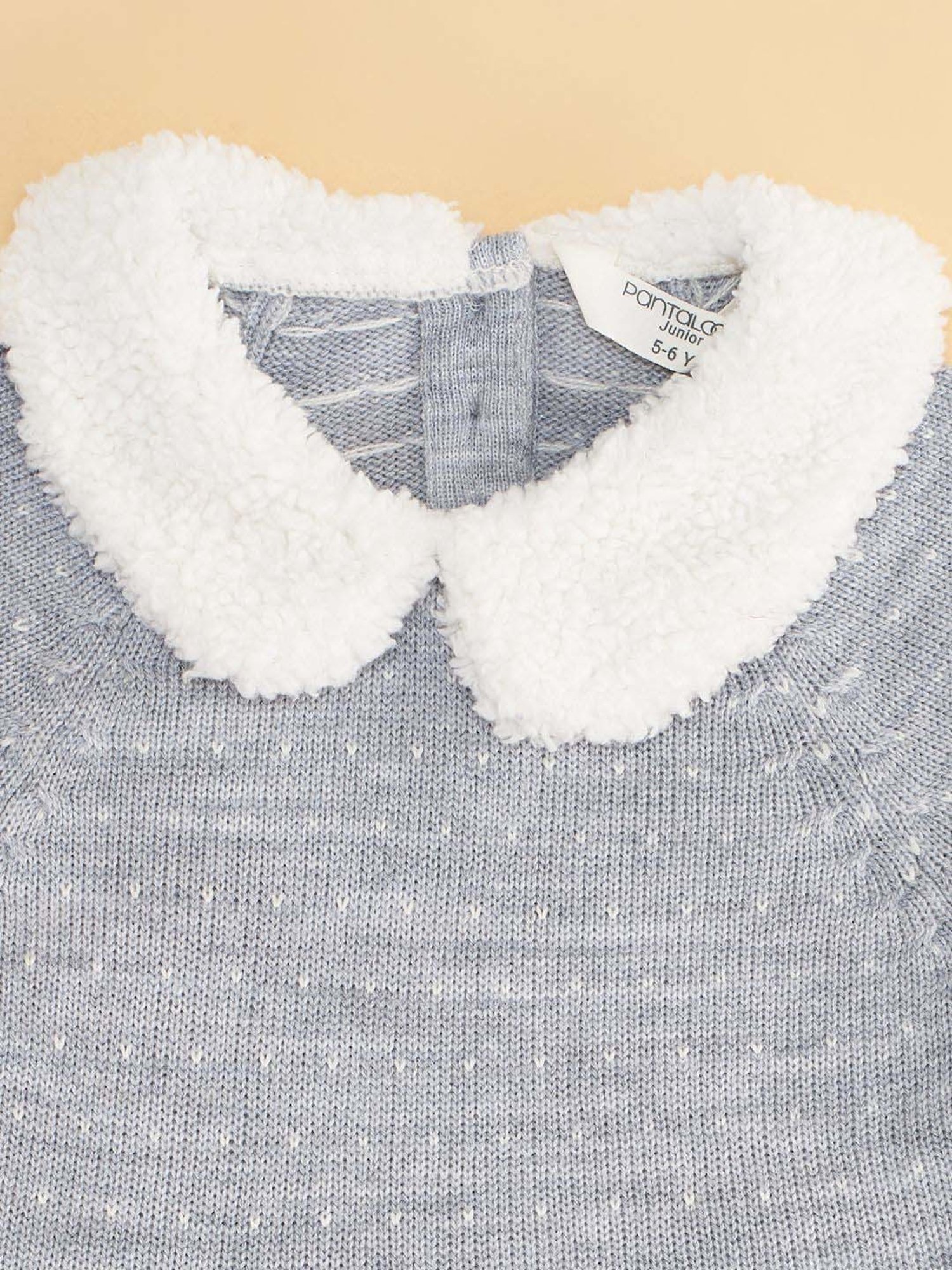 Pantaloons Junior Grey Regular Fit Full Sleeves Sweater