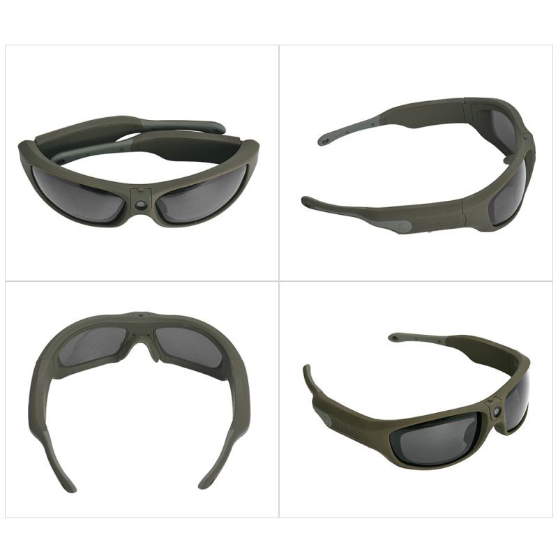 Sunshine IP55 Waterproof Smart Video Recording Sunglasses 1080P FHD Outdoor Sports Action Camera with Polarized UV Protection Safety Lenses Sport Design