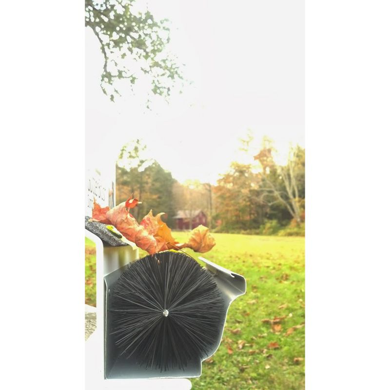 The GutterBrush Simple Gutter Guard 5" Simple Roof Rain Leaf Gutter Guard Shield Protection with Bristles, 120 Ft. Pack