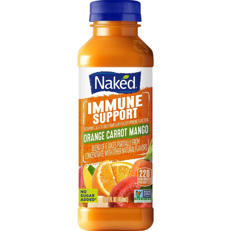 Naked Immune Support Orange Carrot Juice Smoothie - 15.2 fl oz Bottle