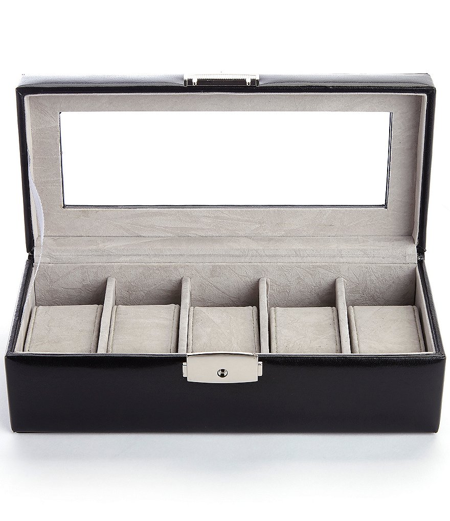 ROYCE New York Aristo Leather Five Slot Watch Box