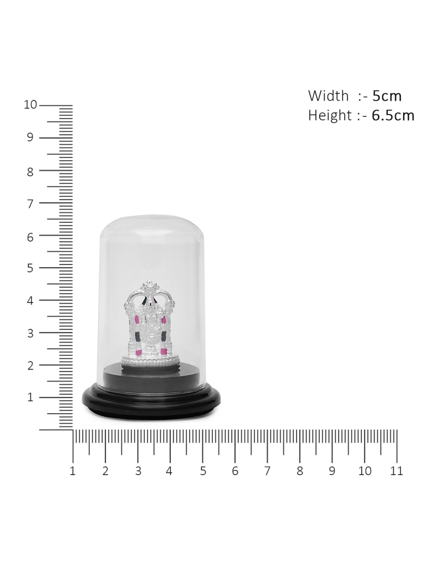 Zavya 92.5 Sterling Silver Divine Aura Rhodium-Plated Tirupati Bala Ji Idol