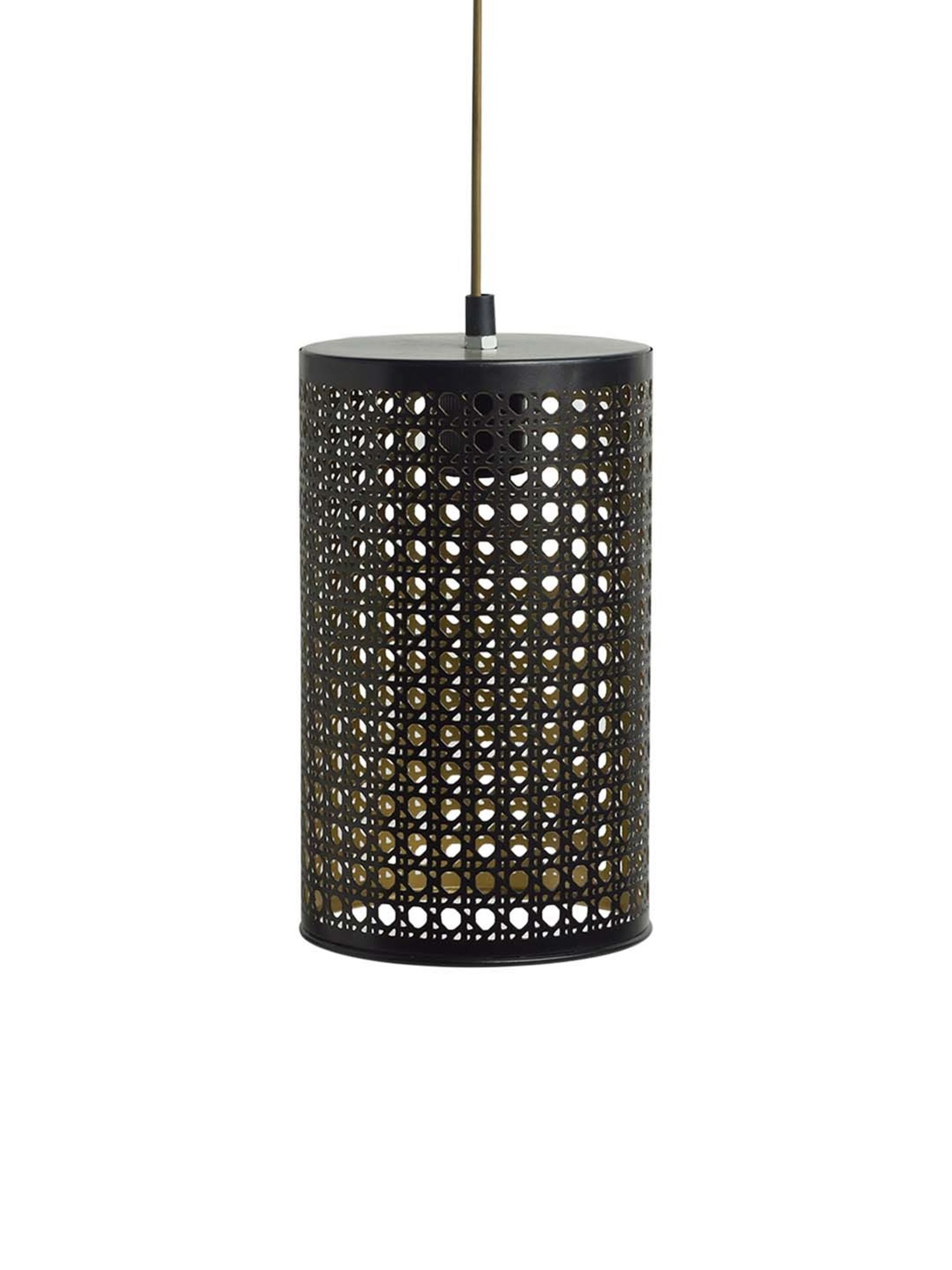 ExclusiveLane Ebony Elegance Brown Iron Hand-Etched Hanging Pendant Lamp