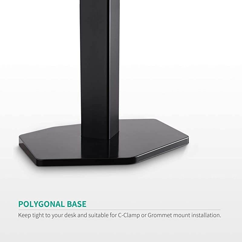 Dual Monitor Stand - Heavy Duty Dual Arm Monitor Desk Mount Fully Adjustable, Fit 2/Two LCD Screens up to 27 Inch with C-Clamp and Grommet Base, Silver