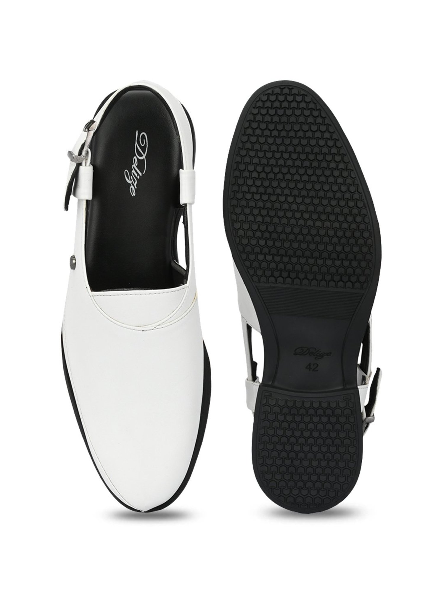 Delize Men's White Back Strap Sandals