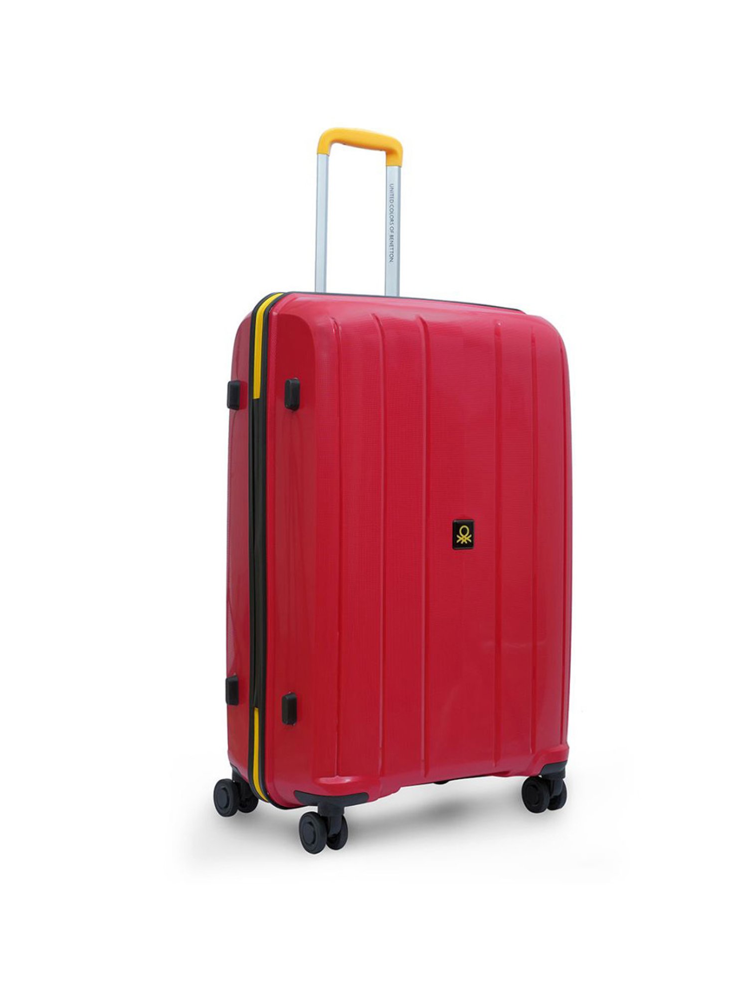 United Colors of Benetton Wayfarer Red Textured Hard Large Trolley Bag - 79 Cm