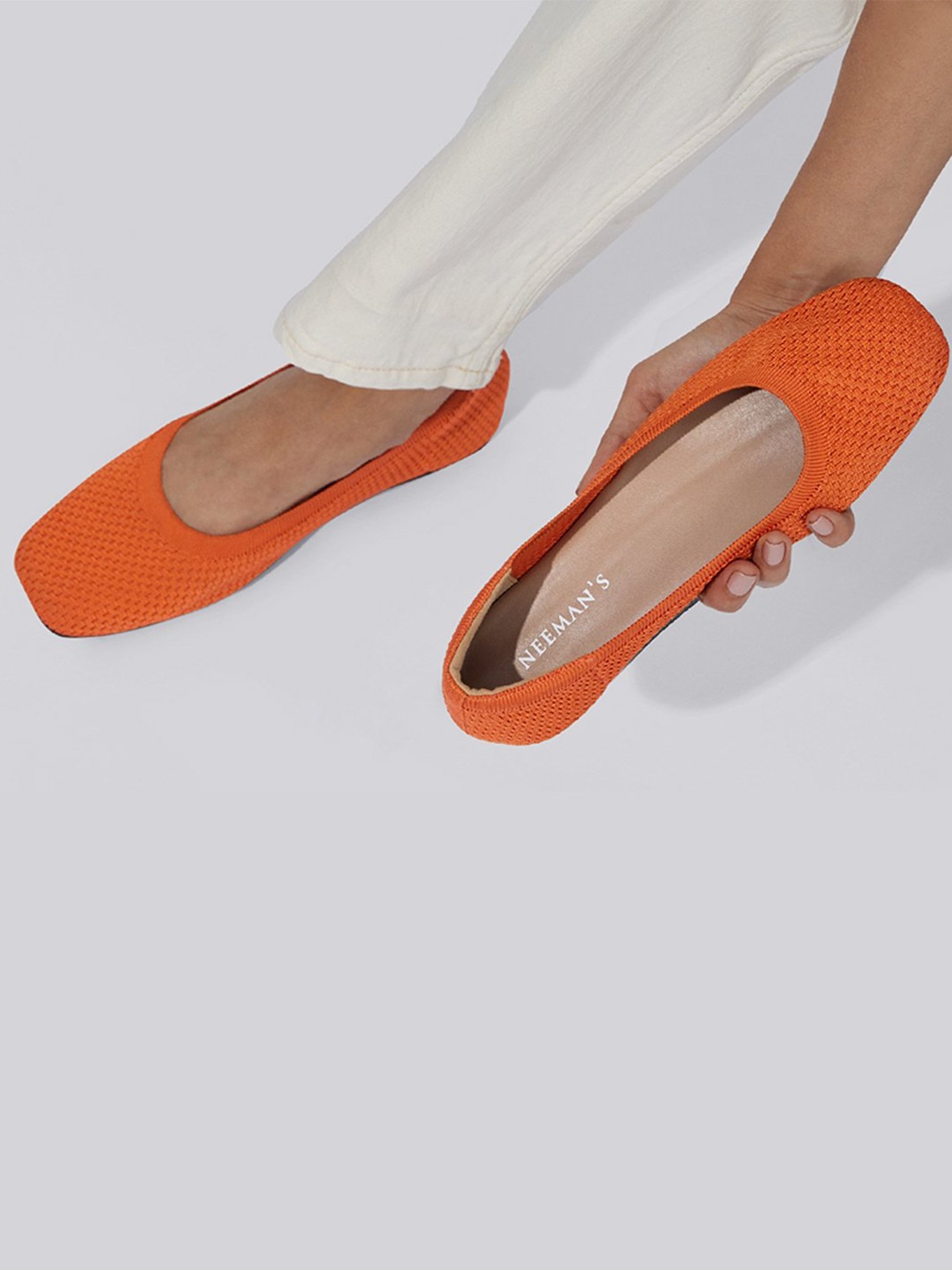 Neemans Women's Orange Flat Ballets