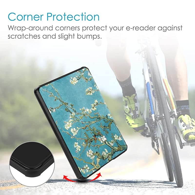 Slimshell Case for AllNew Kindle Paperwhite 10th Generation 2018 Release Premium Lightweight PU Leather Cover with Auto SleepWake for  Kindle Paperwhite EReader Blossom