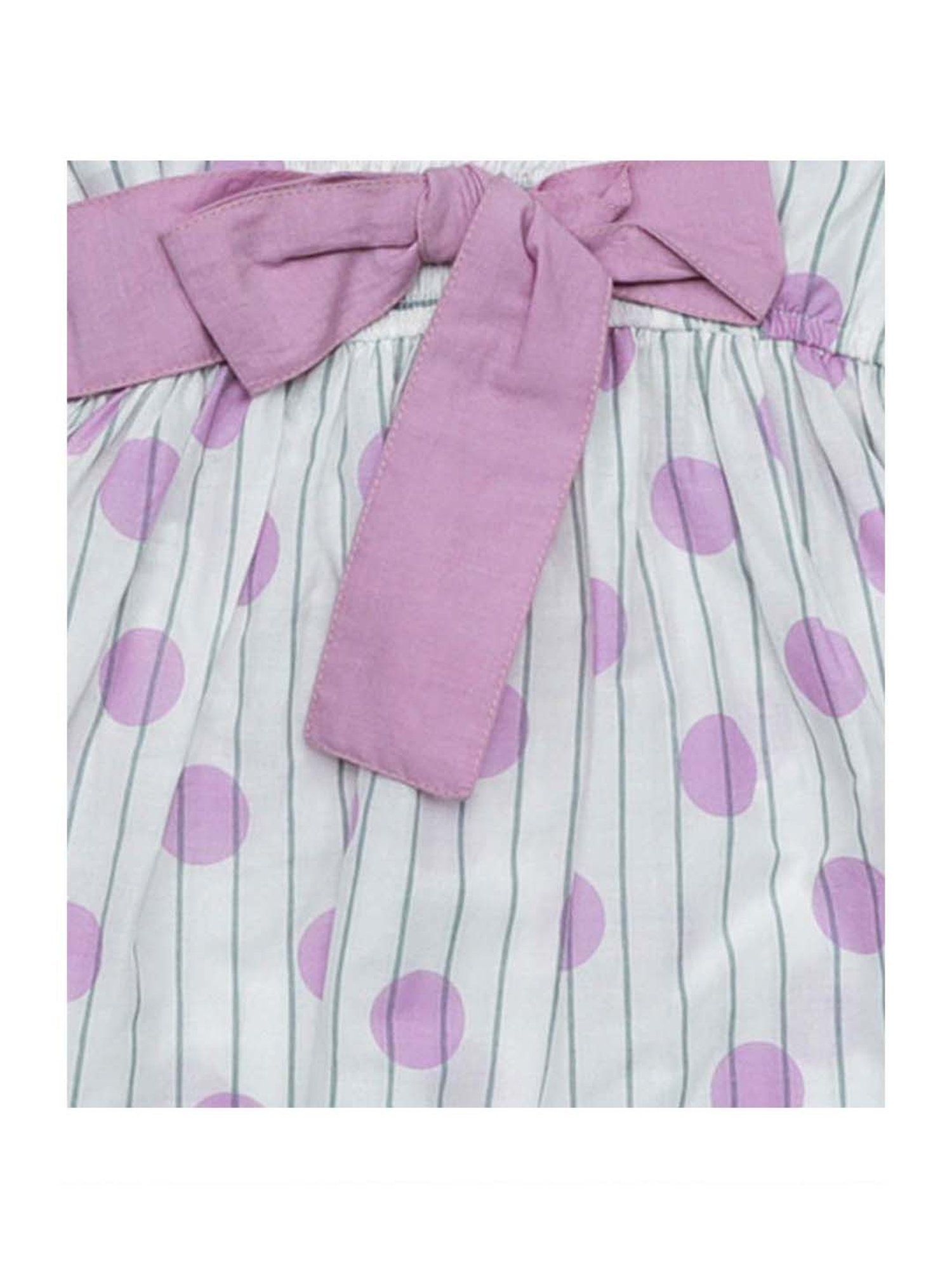 Nino Bambino Kids White Cotton Printed Dress