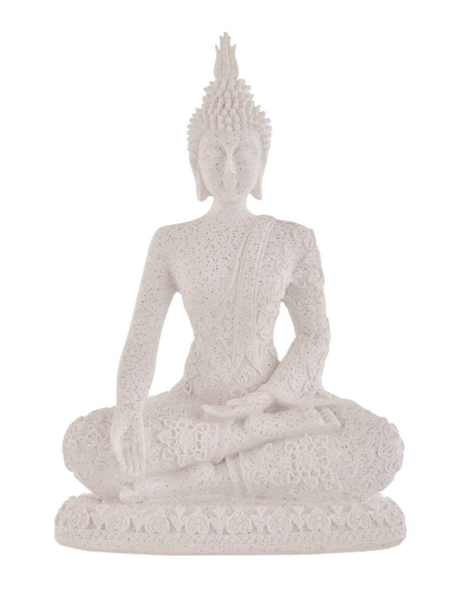 Tayhaa White Resin Harmony Guardian Spiritual Buddha Statue