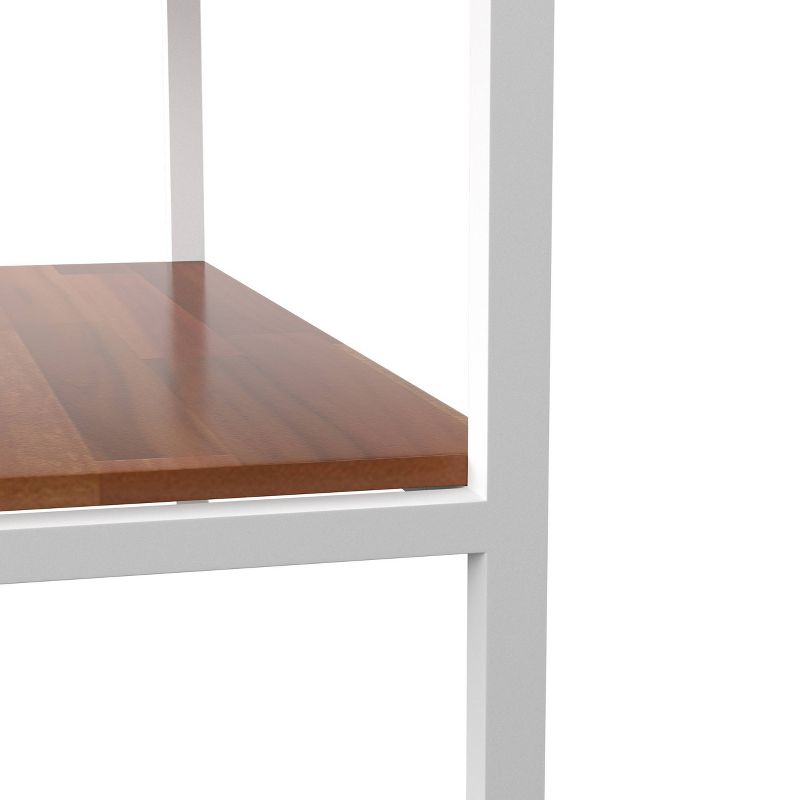 Wedaux Outdoor Rectangle Serving Table with Storage - Brown/White - Aiden Lane