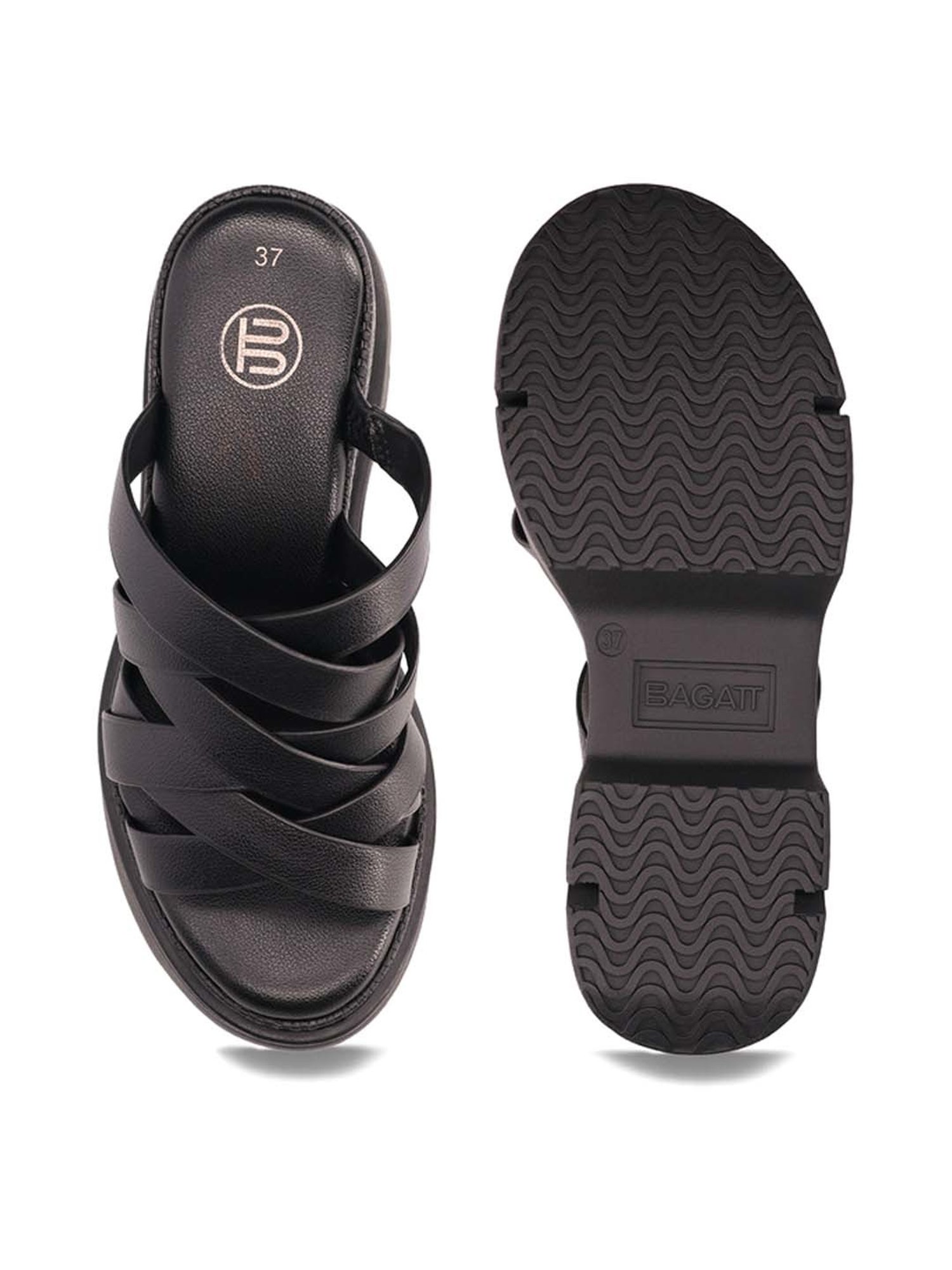 BAGATT Women's Trish Black Casual Sandals