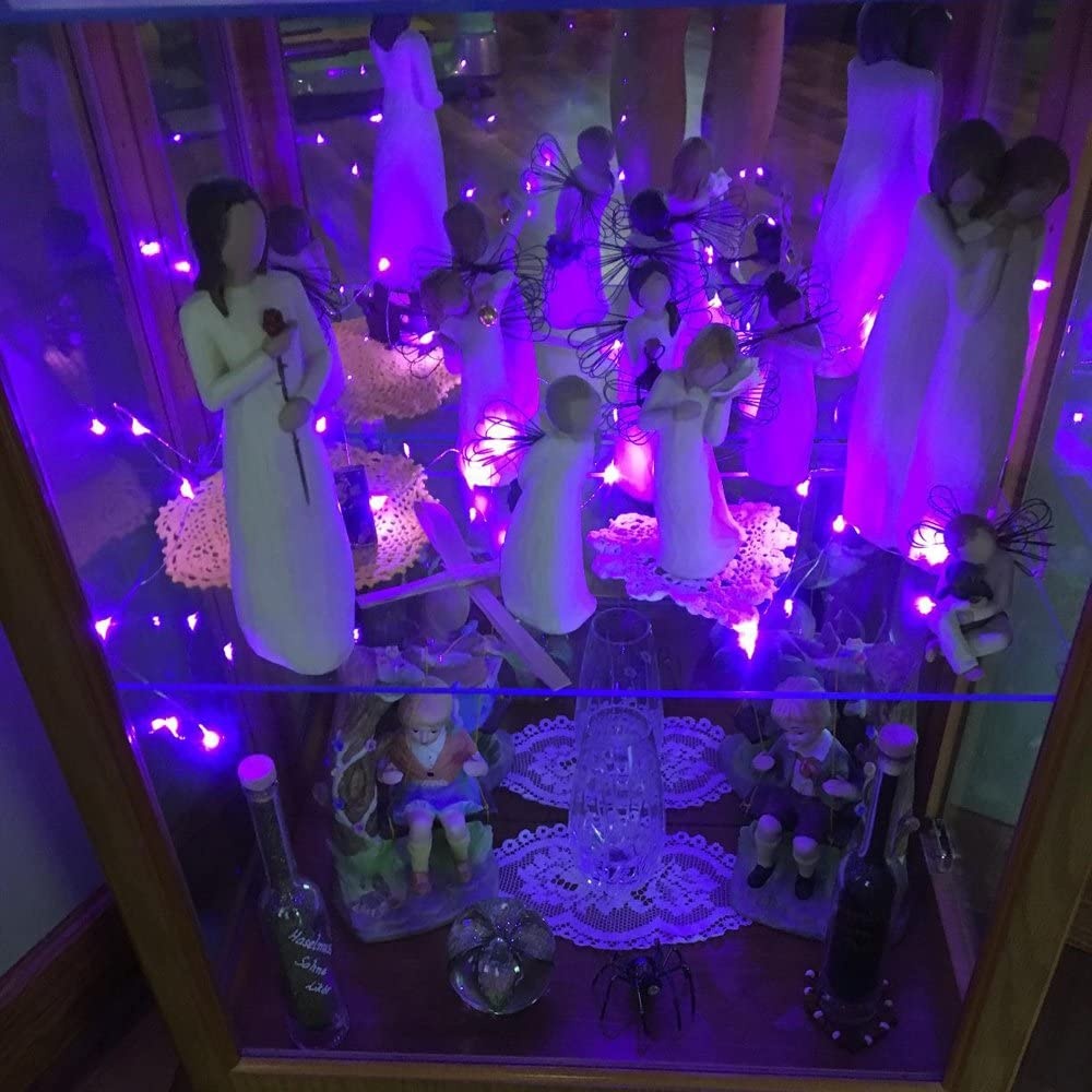 ER CHEN 99ft Led String Lights, 300 Led Fairy Starry Lights on 30M Silvery Copper Wire String Lights for Christmas (Purple)