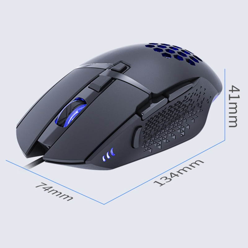 IMICE T90 Wired Mouse Hollow Luminous 8-Key 7200DPI Gaming Wired Mouse for PC Computer Tablet Laptop