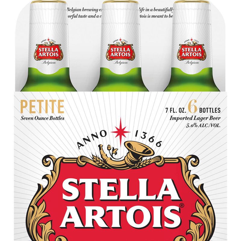 Stella Artois Lager Beer - 6pk/7 fl oz Petite Bottles