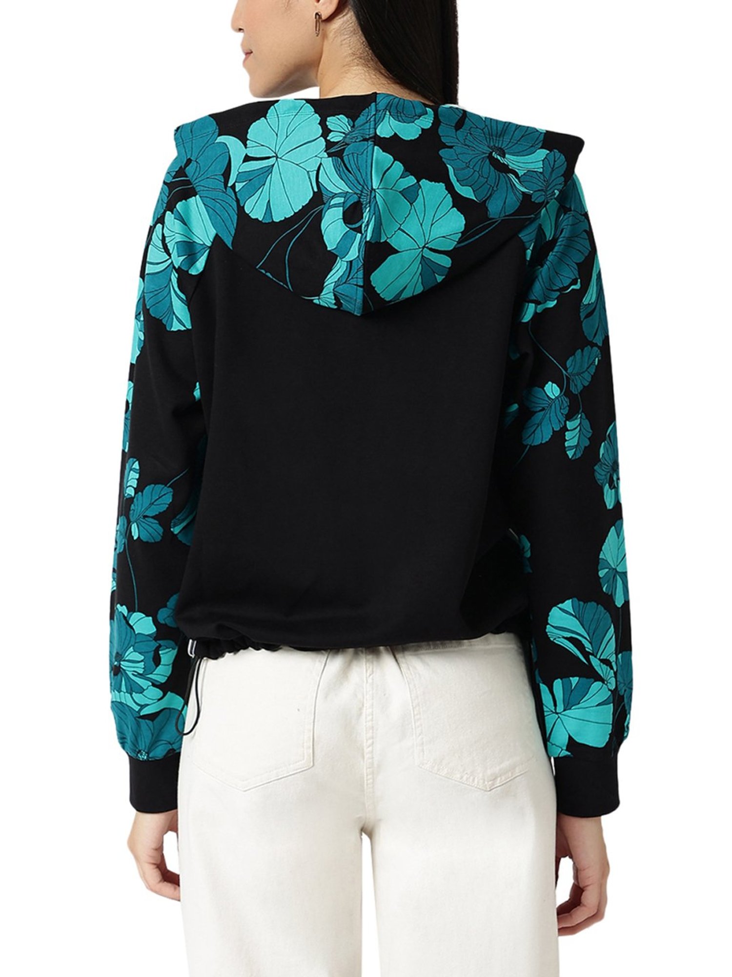 Liu Jo Flower Everglow & Nero Floral Regular Fit Hoodie