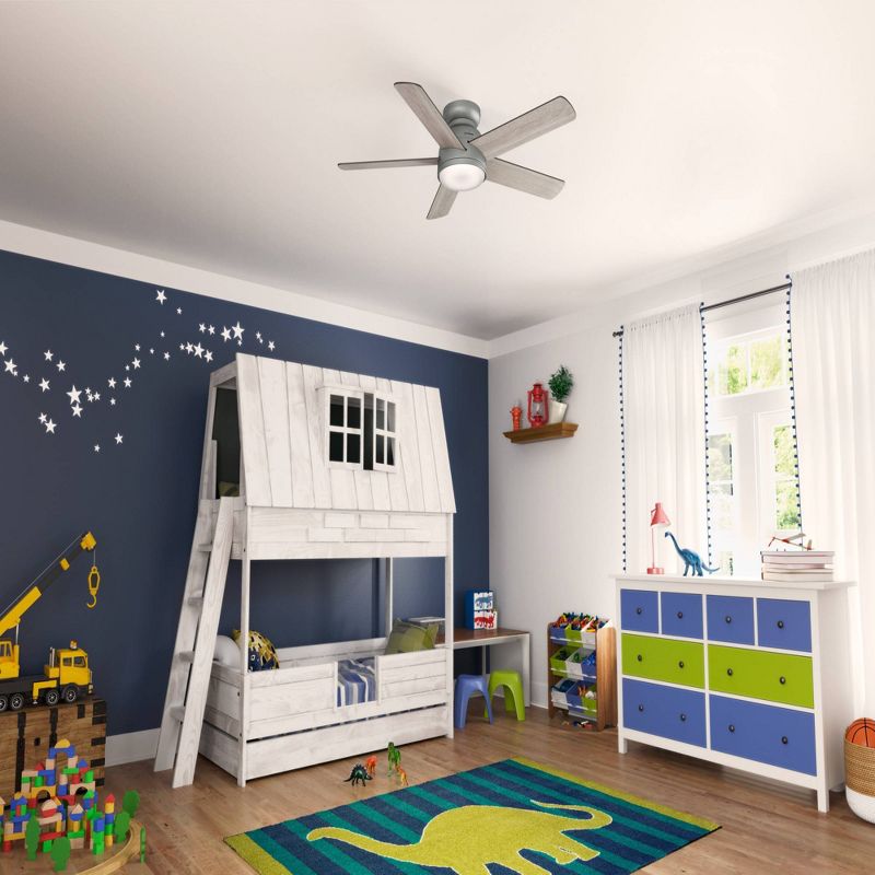 54" Romulus Low Profile Ceiling Fan with Remote Silver (Includes LED Light Bulb) - Hunter Fan