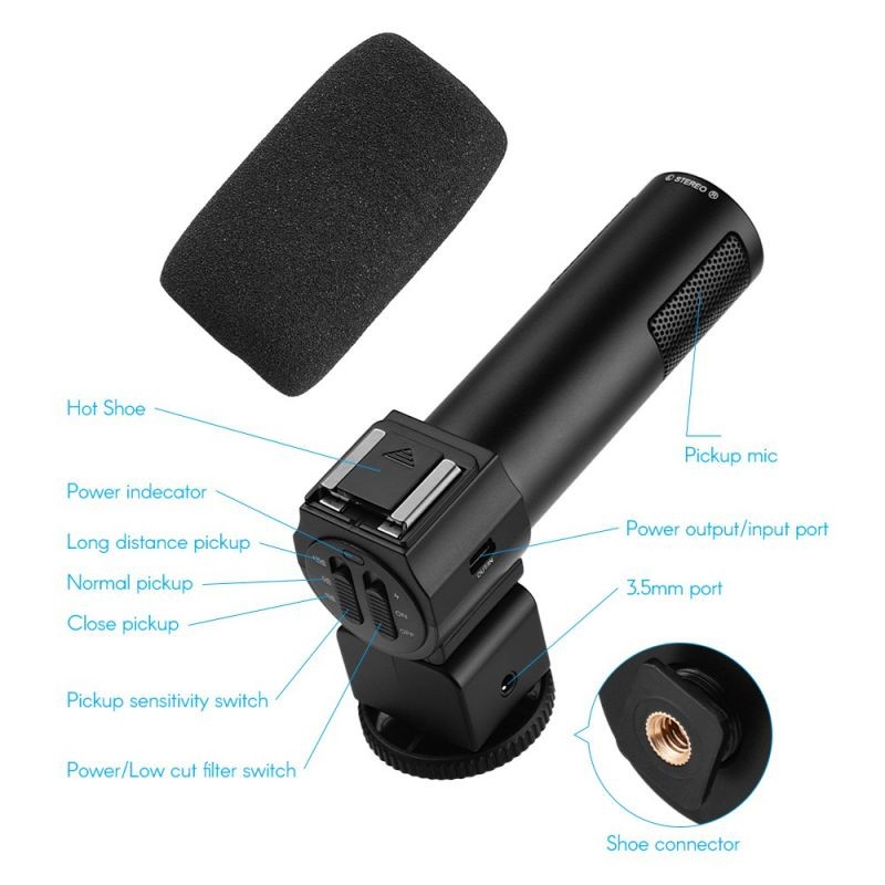 Andoer  Portable 4K  48MP WiFi Digital Video Camera Camcorder with External Microphone and 0.39X Wide Angle Lens 3.0 Inch Touch Screen IR Infrared Night-shot 16X Digital Zoom with 1pc 2000mAh