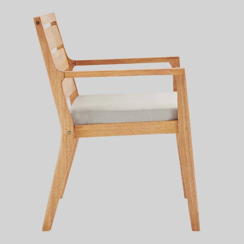 Portsmouth 5pc Outdoor Patio Karri Wood Dining Set - Taupe - Modway