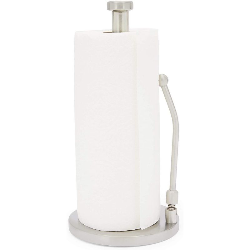 Home Basics  Easy Tear Bamboo Paper Towel Holder with Weighted Base, Natural