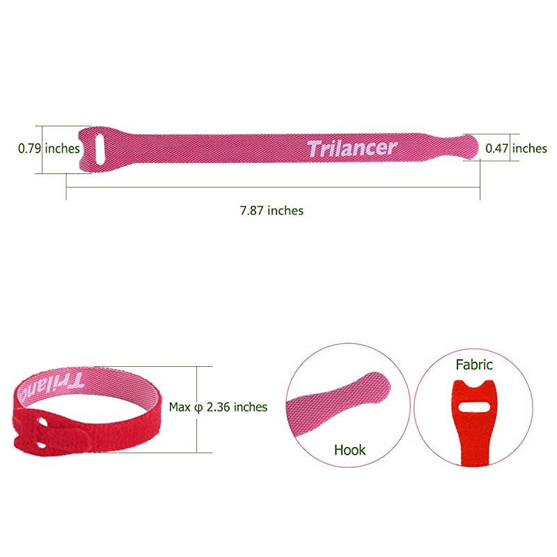 Reusable Cable Straps Wire Ties Pack of 50 Adjustable Cord Fastener Cable Organizer 8 Inches Multicolor