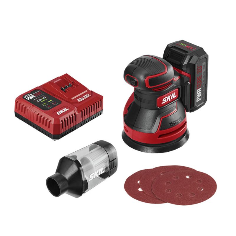 Skil SR660302 PWRCore 20 20V Brushless Lithium-Ion Cordless Random Orbital Sander Kit (2 Ah)